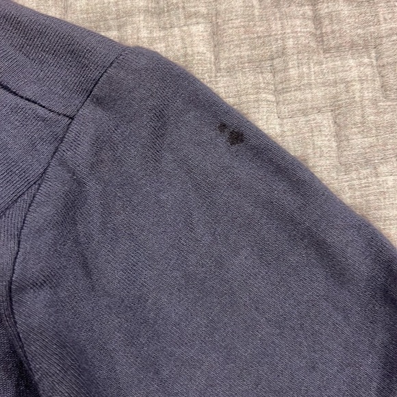 Ronen Chen Basix Dusty Slate Blue Dress with front detail and long sleeve - Picture 11 of 12